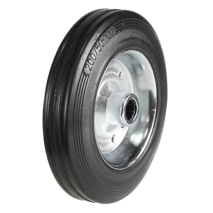Picture of Black Solid Rubber Tyred Wheels With Metal Centres